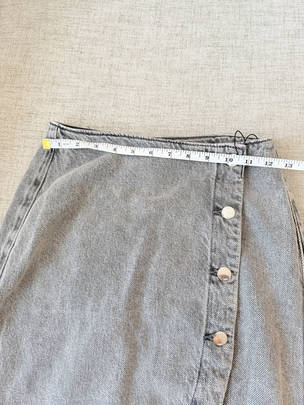 ⭐ ZARA Denim Crossover Midi Skirt in Dark Gray Z1975 XS - Picture 10 of 16